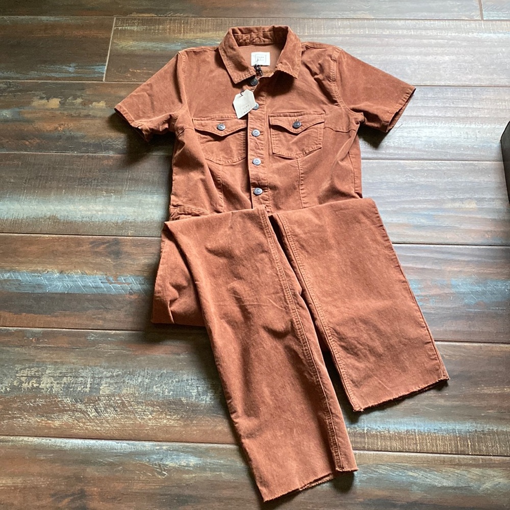 Brown Short Sleeve Jumpsuit